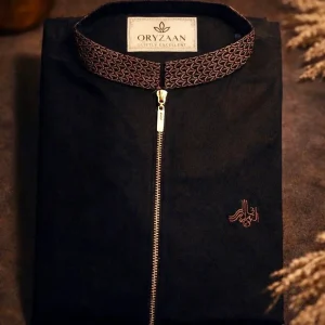 Kashmiri Stitch Premium Black Punjabi - 40